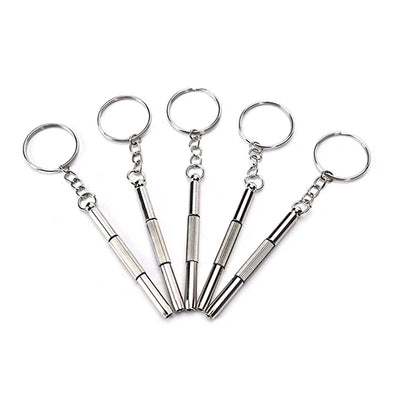 5/10pcs Steel Eyeglass Screwdriver Sunglass Watch Repair Kit with Keychain Portable Screwdriver Hand Tools 3 in 1 Set