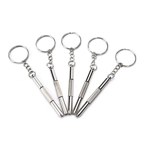 5/10pcs Steel Eyeglass Screwdriver Sunglass Watch Repair Kit with Keychain Portable Screwdriver Hand Tools 3 in 1 Set