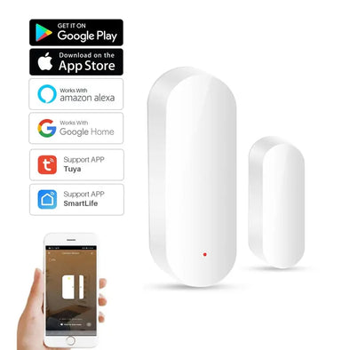 Tuya Smart WiFi Door Sensor Smart Home Open Close Detector Smartlife App Control Notification Compatible with Alexa Google Home