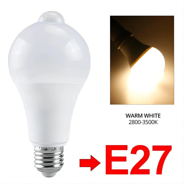 Smart Led Light Bulb with PIR Motion Sencor Movement Detector Works in Dark Dusk to Dawn Security Bulb E27 E26 B22 12W 85-265V