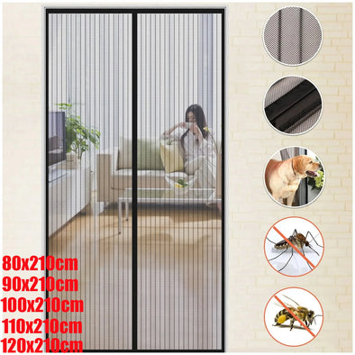 Magnetic Mosquito Net Summer Anti Bug Fly Door Curtains Mesh Automatic Closing Door Screen Living Room Bedroom Curtain