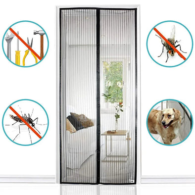 Magnetic Mosquito Net Summer Anti Bug Fly Door Curtains Mesh Automatic Closing Door Screen Living Room Bedroom Curtain